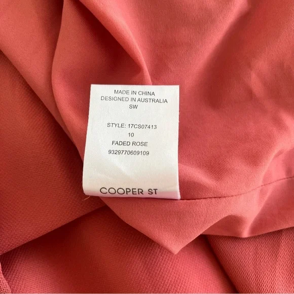 Cooper St Lovine Asymmetrical Ruffle Midi Cocktai Dress Size 10 Faded Rose - Picture 7 of 10